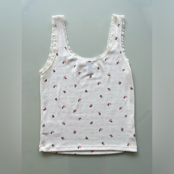 HM Lace-Trimmed Floral Tank Top - Picture 2 of 2